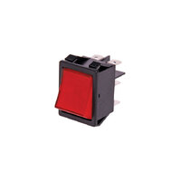 DPDT Heavy Duty Red Illuminated Rocker Switch